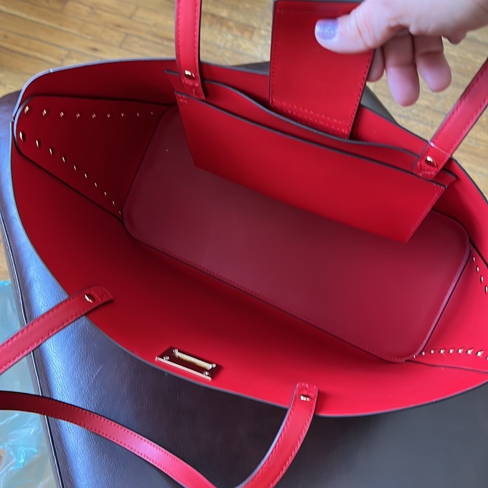 Michael Kors Manhattan Large Tote Leather Red Flame - Picture 9 of 13